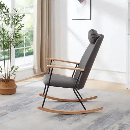 Modern Rocking Chair Comfortable Side Chair For Nursery, Bedroom, Living Room A.H.S.STORE