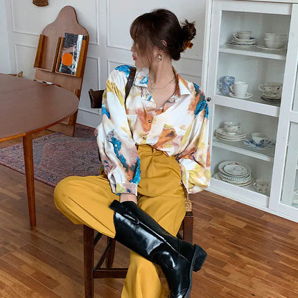 Autumn Korean Loose-Fit Long Sleeve Shirt for Women A.H.S.TechGadgetsSTORE