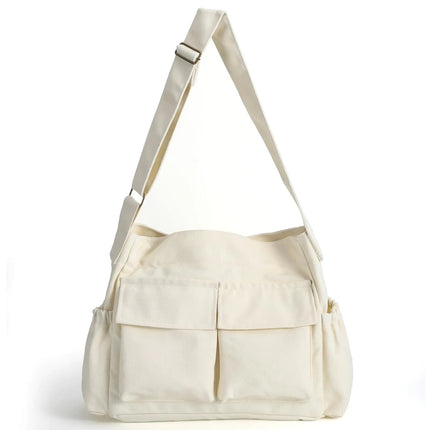 VODIU Canvas Messenger Bag Large Crossbody Tote Bag with Multiple Pockets Canvas Hobo Shoulder Bag for WomenMenTravel A.H.S.TechGadgetsSTORE
