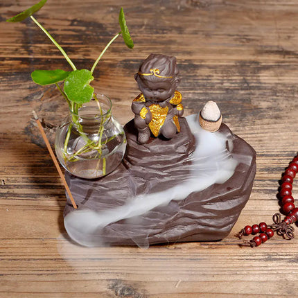 Ceramic Incense Burner with Creative Sun Wukong Design A.H.S.TechGadgetsSTORE