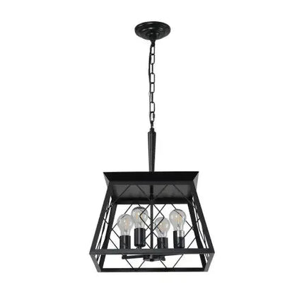 4 Lights Farmhouse Chandelier For Dining Room Black - No Bulbs Unavailable Platform- Temu A.H.S.STORE