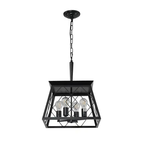 4 Lights Farmhouse Chandelier For Dining Room Black - No Bulbs Unavailable Platform- Temu A.H.S.STORE