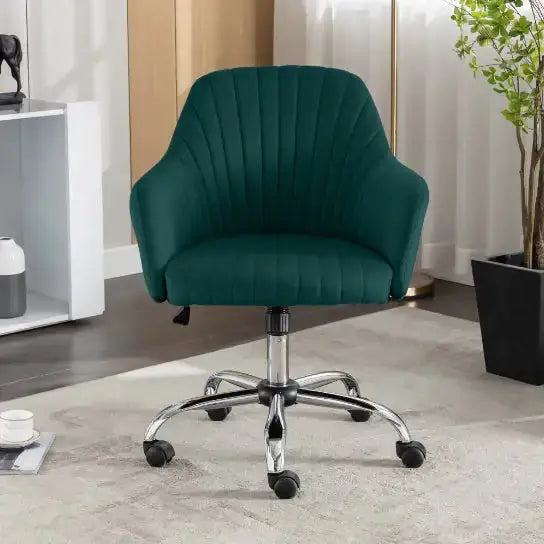 Accent Chair Modern Home Office Leisure Chair With Adjustable Velvet Height And Adjustable Casters A.H.S.STORE