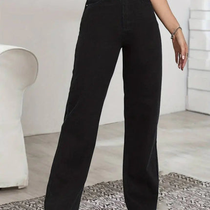 High Rise Loose Fit Black Boyfriend Jeans for Women A.H.S.TechGadgetsSTORE