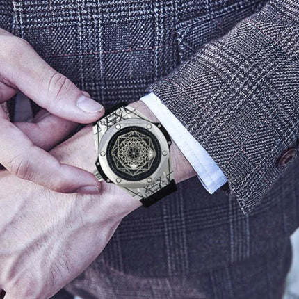 Men's Fashion Quartz Watch with Waterproof Silicone Band A.H.S.TechGadgetsSTORE
