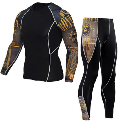 Printed Long Sleeve Gym Suit A.H.S.TechGadgetsSTORE