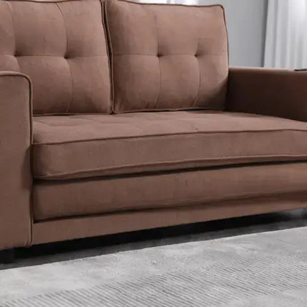 VIDEO Provided 3-in-1 Upholstered Futon Sofa Convertible Floor Sofa Bed,Foldable Tufted Loveseat With Pull Out Sleeper Couch Bed A.H.S.STORE