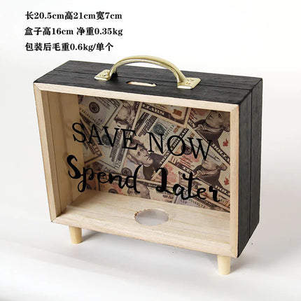 Nordic Creative Wooden Piggy Bank for Desktop Decor A.H.S.TechGadgetsSTORE