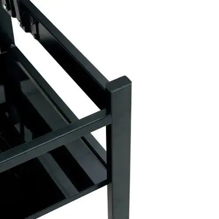 Glass Lift Top Coffee Table, Modern Simple 2-Layer Tempered Glass Coffee Table For Living Room, Black A.H.S.STORE