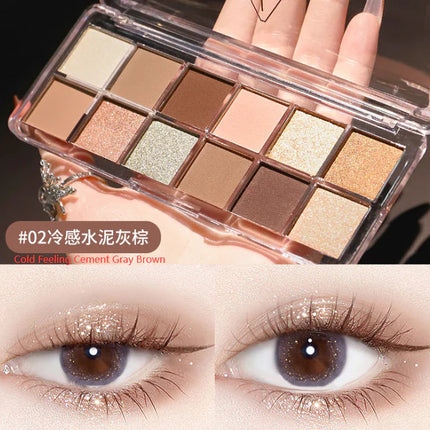 Ming Xizhi 12-Color Pearlescent Matte Eyeshadow Palette A.H.S.TechGadgetsSTORE