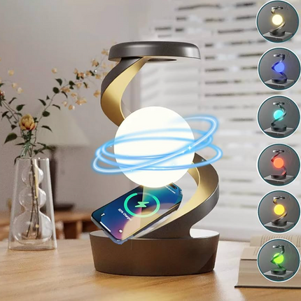 rotating moon lamp with Wireless Phone Charging, Sensor Control, and Night Light Function