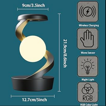 rotating moon lamp with Wireless Phone Charging, Sensor Control, and Night Light Function