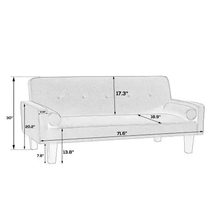 Fabric Sofa, Medieval Love Seat Sofa Furniture, With Pillows, Living Room Button Tufted Sofa, Pull Point Design A.H.S.STORE