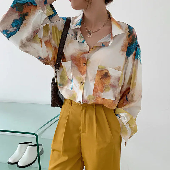 Autumn Korean Loose-Fit Long Sleeve Shirt for Women A.H.S.TechGadgetsSTORE