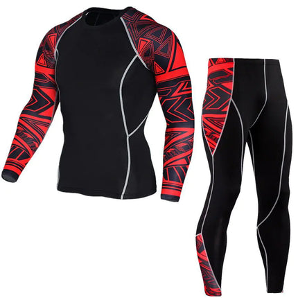 Printed Long Sleeve Gym Suit A.H.S.TechGadgetsSTORE
