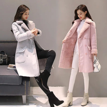 Women's Long Lambswool Coat - Korean Winter Style A.H.S.TechGadgetsSTORE