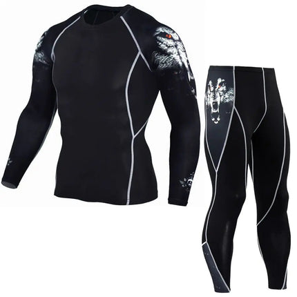Printed Long Sleeve Gym Suit A.H.S.TechGadgetsSTORE