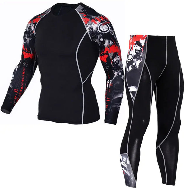 Printed Long Sleeve Gym Suit A.H.S.TechGadgetsSTORE