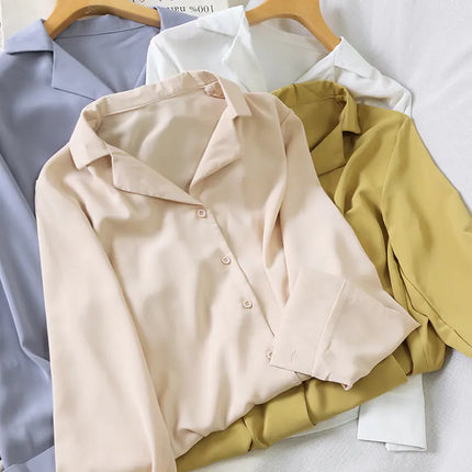 Chic Loose-Fit Chiffon Long Sleeve Shirt for Women A.H.S.TechGadgetsSTORE