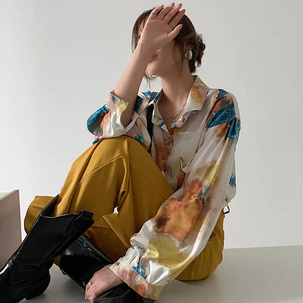Autumn Korean Loose-Fit Long Sleeve Shirt for Women A.H.S.TechGadgetsSTORE