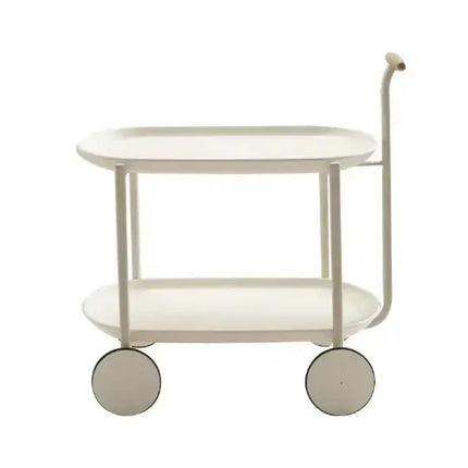 Movable Small Pushcart Inimalist Style Coffee Table Storage Cart Double-layer Modern Sofa Side Bedroom Leisure A.H.S.STORE