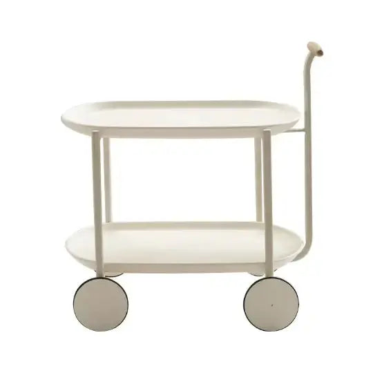 Movable Small Pushcart Inimalist Style Coffee Table Storage Cart Double-layer Modern Sofa Side Bedroom Leisure A.H.S.STORE