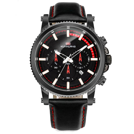 Men's Waterproof Fashion Sports Quartz Watch with Leather Band A.H.S.TechGadgetsSTORE