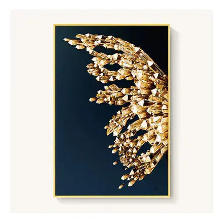Abstract Gold Butterfly Wings Art for Living Room Decor A.H.S.STORE