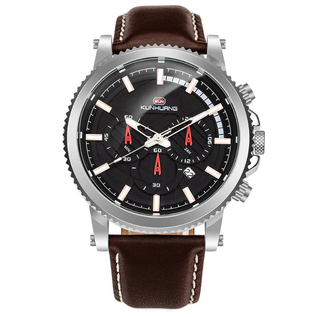 Men's Waterproof Fashion Sports Quartz Watch with Leather Band A.H.S.TechGadgetsSTORE
