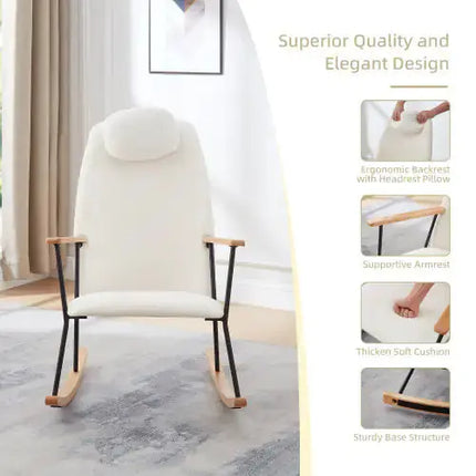 Modern Rocking Chair Comfortable Side Chair For Children's Room, Bedroom, Living Room A.H.S.STORE