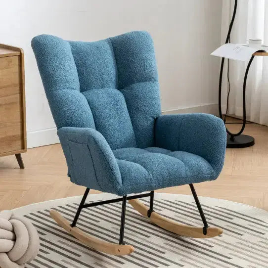 Soft Teddy Fabric Rocker with Side Pocket A.H.S.STORE