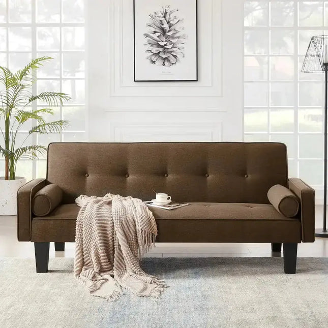 Fabric Sofa, Medieval Love Seat Sofa Furniture, With Pillows, Living Room Button Tufted Sofa, Pull Point Design A.H.S.STORE