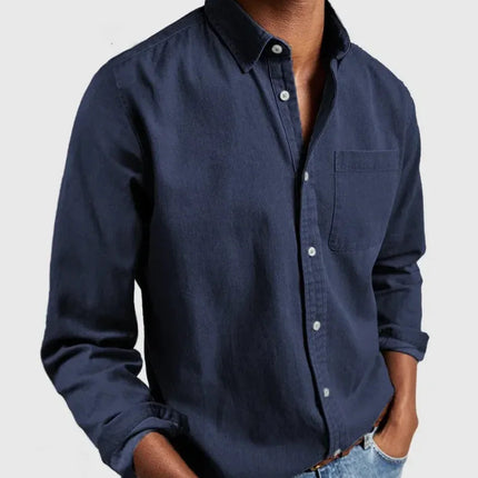 Men's Modern Lapel Long-Sleeve Shirt A.H.S.TechGadgetsSTORE
