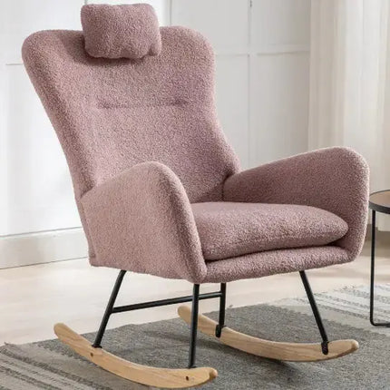 Soft Teddy Fabric Rocker with Side Pocket A.H.S.STORE
