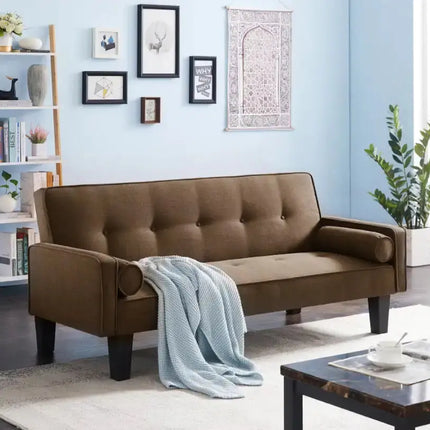 Fabric Sofa, Medieval Love Seat Sofa Furniture, With Pillows, Living Room Button Tufted Sofa, Pull Point Design A.H.S.STORE