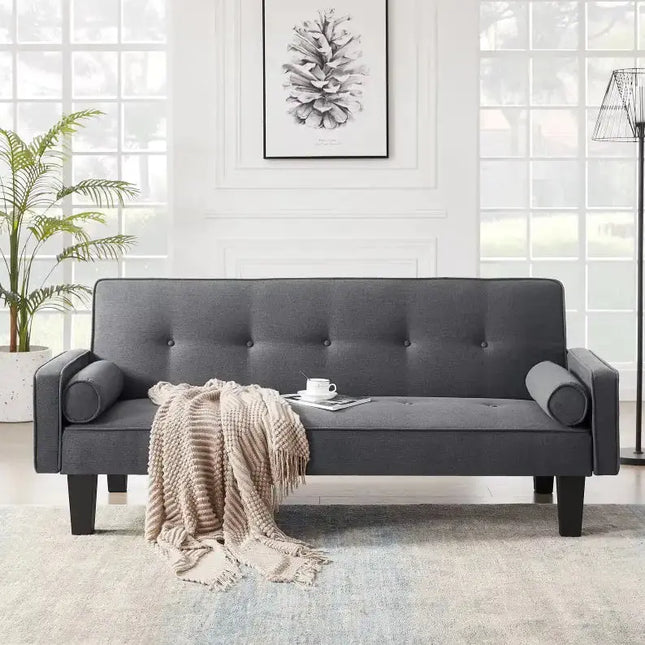 Fabric Sofa, Medieval Love Seat Sofa Furniture, With Pillows, Living Room Button Tufted Sofa, Pull Point Design A.H.S.STORE
