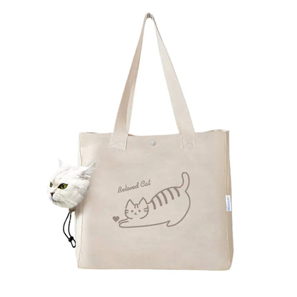 Portable Canvas Print Handbag for Outings with Pets A.H.S.TechGadgetsSTORE