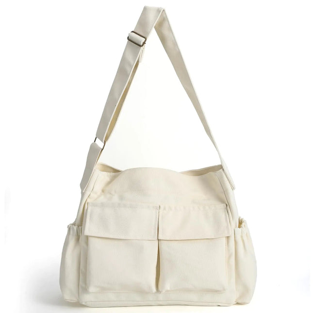 VODIU Canvas Messenger Bag Large Crossbody Tote Bag with Multiple Pockets Canvas Hobo Shoulder Bag for WomenMenTravel A.H.S.TechGadgetsSTORE
