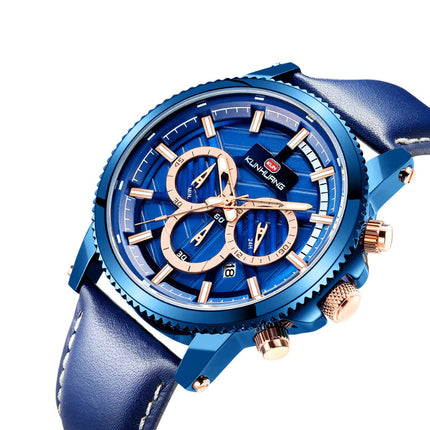 Men's Waterproof Fashion Sports Quartz Watch with Leather Band A.H.S.TechGadgetsSTORE