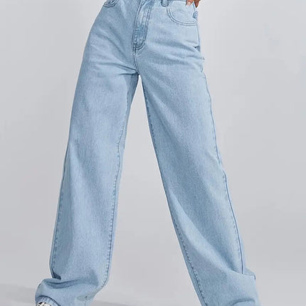 High Rise Butterfly Print Denim Jeans - Loose Fit A.H.S.TechGadgetsSTORE