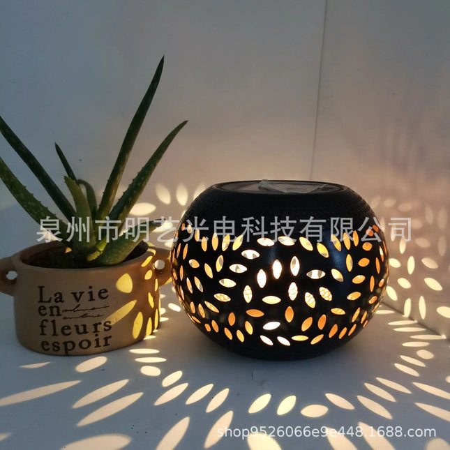 Solar Iron Art Lantern for Outdoor Garden Use A.H.S.STORE
