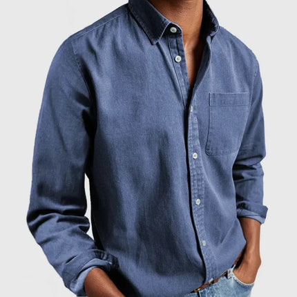 Men's Modern Lapel Long-Sleeve Shirt A.H.S.TechGadgetsSTORE