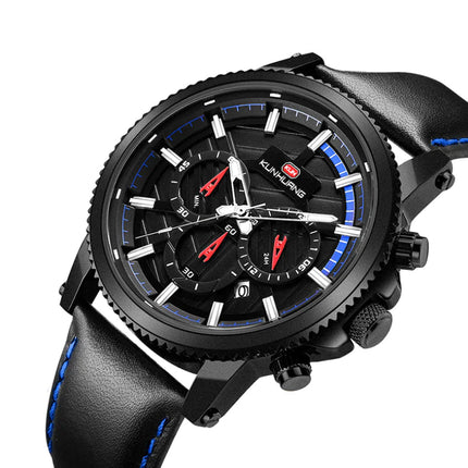 Men's Waterproof Fashion Sports Quartz Watch with Leather Band A.H.S.TechGadgetsSTORE