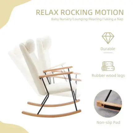 Modern Rocking Chair Comfortable Side Chair For Children's Room, Bedroom, Living Room A.H.S.STORE