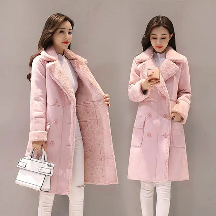 Women's Long Lambswool Coat - Korean Winter Style A.H.S.TechGadgetsSTORE