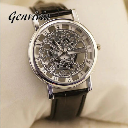 Men's Waterproof Quartz Watch with Leather Band (Couple's) A.H.S.TechGadgetsSTORE