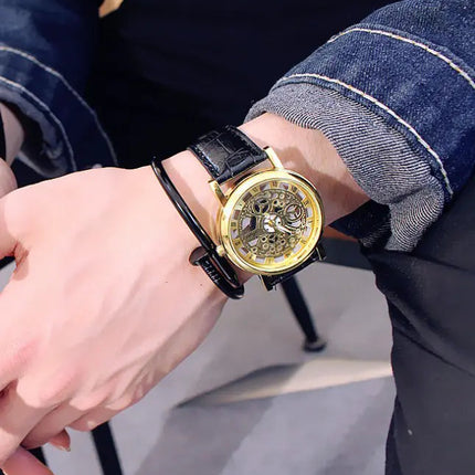Men's Waterproof Quartz Watch with Leather Band (Couple's) A.H.S.TechGadgetsSTORE