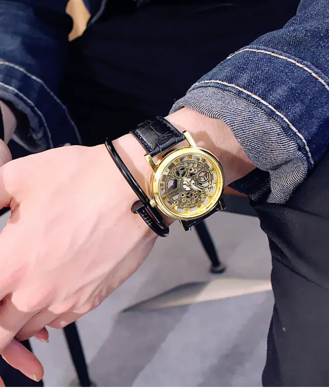 Men's Waterproof Quartz Watch with Leather Band (Couple's) A.H.S.TechGadgetsSTORE