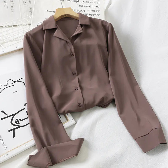 Chic Loose-Fit Chiffon Long Sleeve Shirt for Women A.H.S.TechGadgetsSTORE