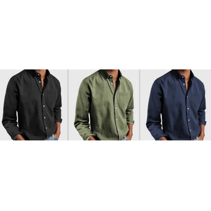 Men's Modern Lapel Long-Sleeve Shirt A.H.S.TechGadgetsSTORE